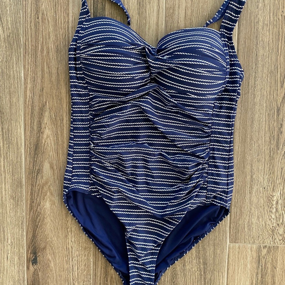 NIPTUCK Swim Swimsuit Navy & White Size 10